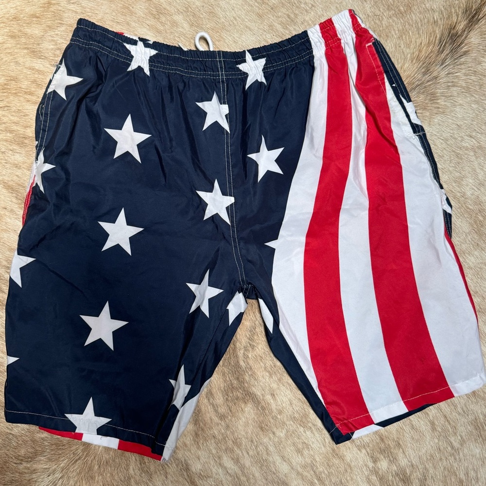 Patriotic Star and Stripe swim Shorts XXL